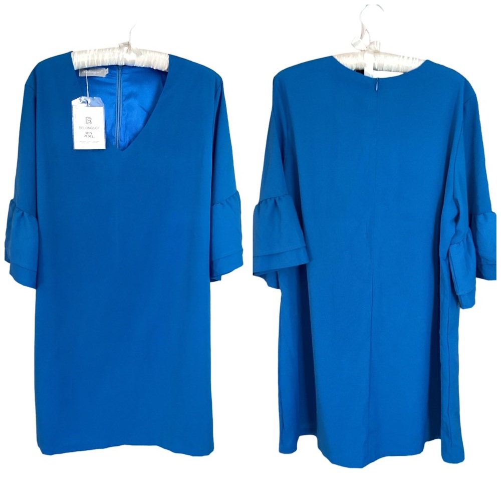 🌺 NWT Belongsci Blue Shift Dress Size 2XL